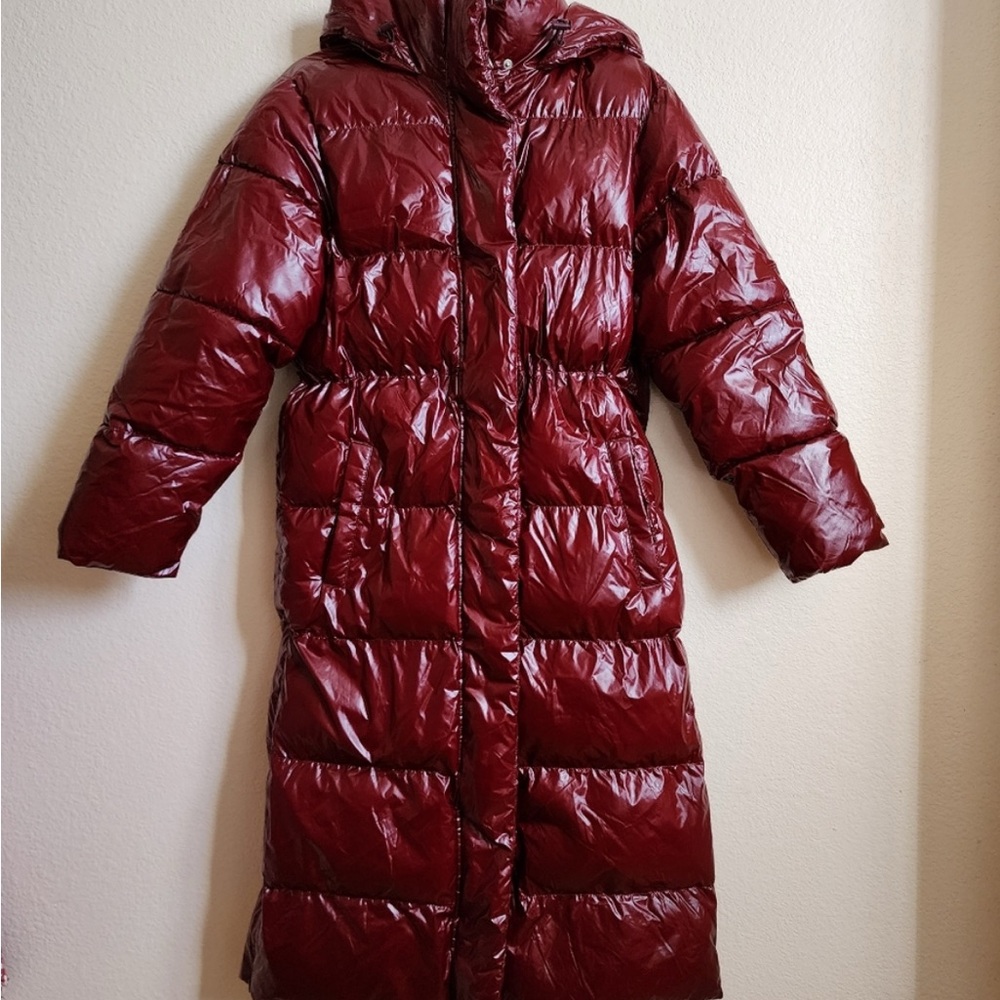 a new day Women's Burgundy Puffer Coat - Picture 4 of 10